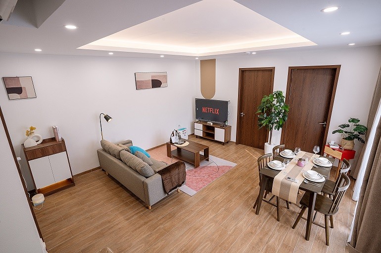 Cho thuê căn hộ 2PN mới đẹp, rộng 75m2 tại Tô Ngọc Vân, Tây Hồ, đầy đủ nội thất hiện đại 6