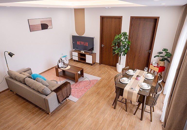 Cho thuê căn hộ 2PN mới đẹp, rộng 75m2 tại Tô Ngọc Vân, Tây Hồ, đầy đủ nội thất hiện đại 7