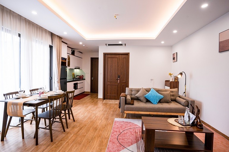 Cho thuê căn hộ 2PN mới đẹp, rộng 75m2 tại Tô Ngọc Vân, Tây Hồ, đầy đủ nội thất hiện đại 9