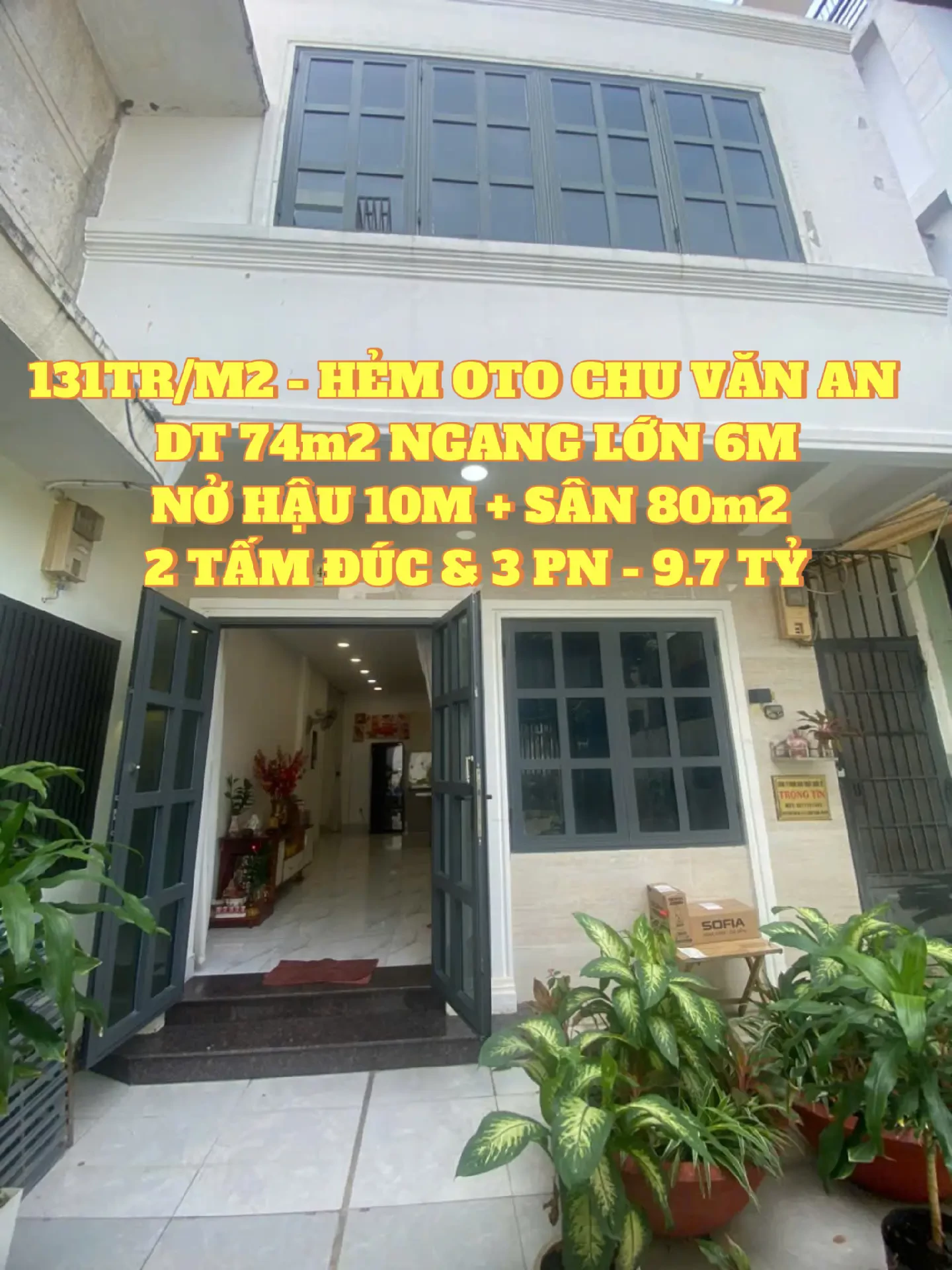 131TR/M2 - HẺM OTO CHU VĂN AN - DT 74m2 NỞ HẬU TÀI LỘC - 9.7 TỶ