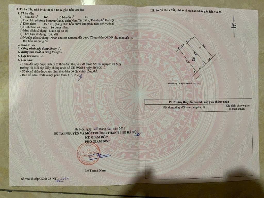 46m2 TẶNG NHÀ CẤP 4, Tu Hoàng Phương Canh, Xuân Phương, Nam Từ Liêm, 5.x tỷ 4