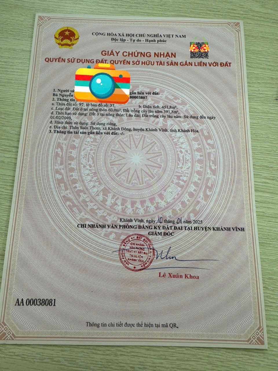 Bán đất Khánh Đông có thổ cư giá rẻ đường thông gần Tỉnh Lộ 8 8