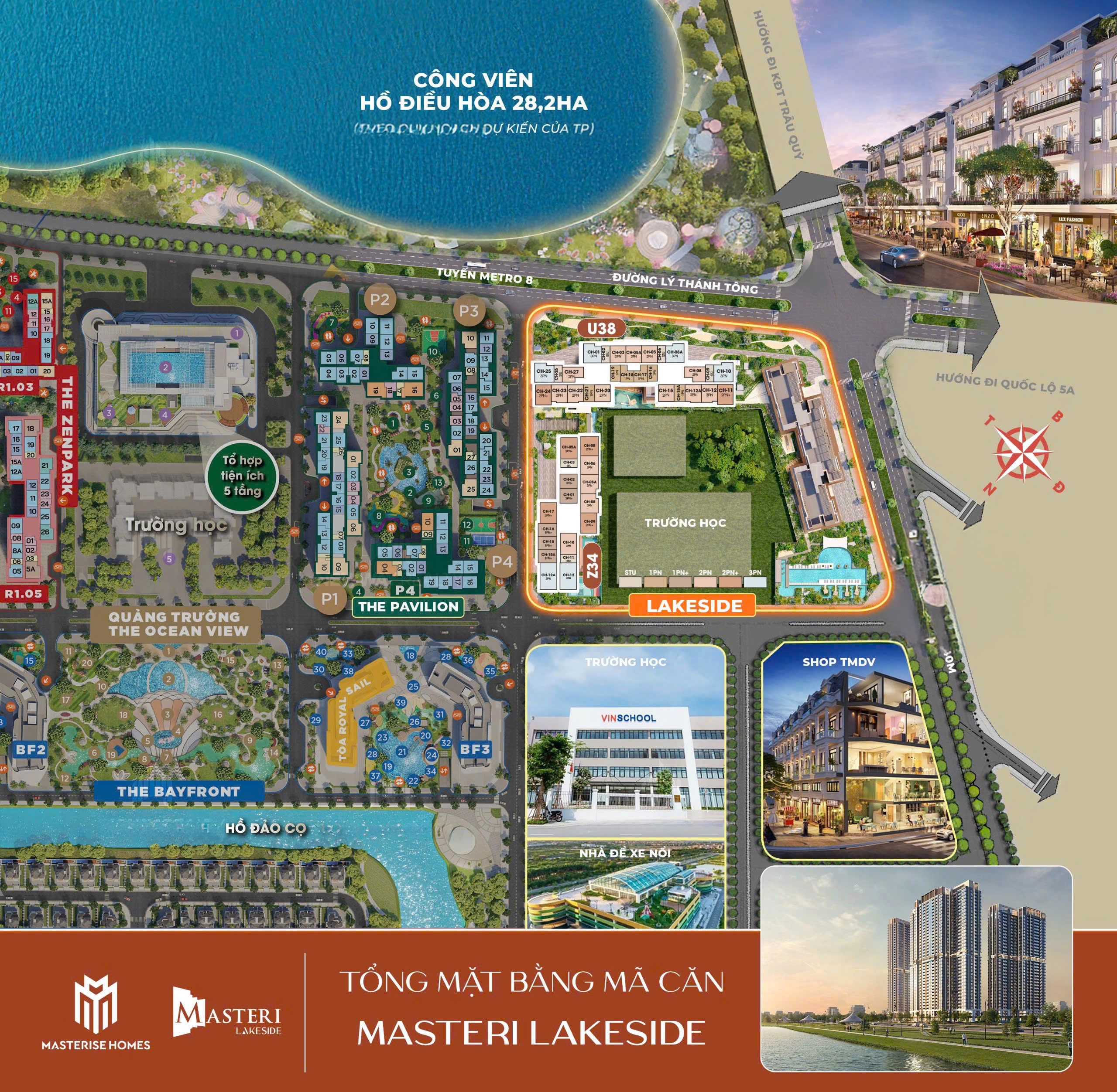 Căn hộ Hạng Sang Masteri The Lake- View Hồ  Ocean Park Hà Nội.Giá Tốt. Số Lượng Có Hạn 4
