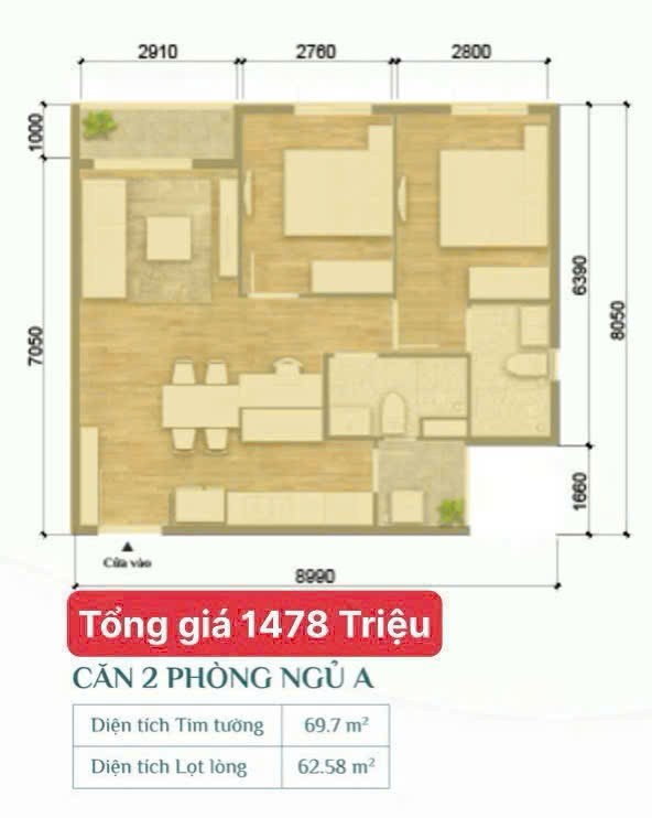 Căn Hộ 2 Phòng Ngủ Rộng Rãi – Giá Chỉ 1,478 Tỷ, Vay 25 Năm Sở Hữu Ngay Trung Tâm TP Mới Bình Dương