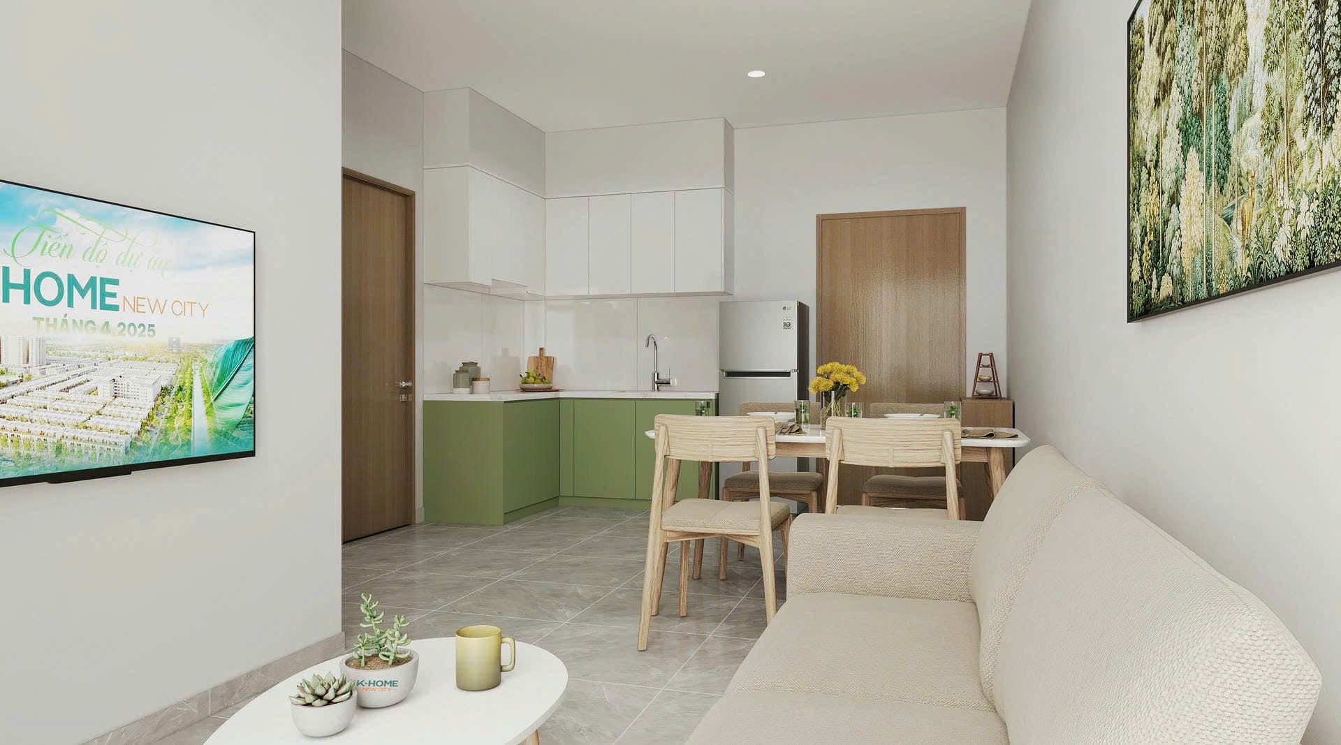 Căn hộ giá rẻ gần KCN VSIP2 – 46.69m², 1PN, chỉ 978 triệu, pháp lý rõ ràng 5