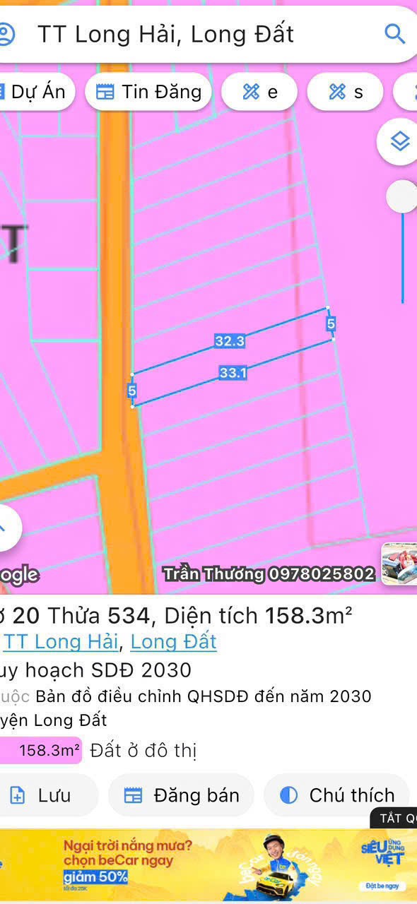 CHỦ NGỘP CẦN RA GẤP LÔ ĐẤ ĐẸP NGAY THỊ TRẤN LONG HẢI CẮT LỖ CHỈ 1,2 TỶ