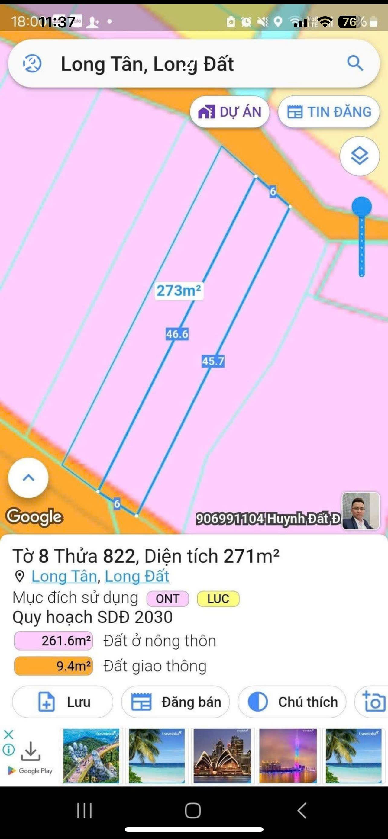 NGAY TRUNG TÂM XÃ LONG TÂN, SÁT TL765 – GIÁ NGỘP CHỈ 800 TRIỆU 2