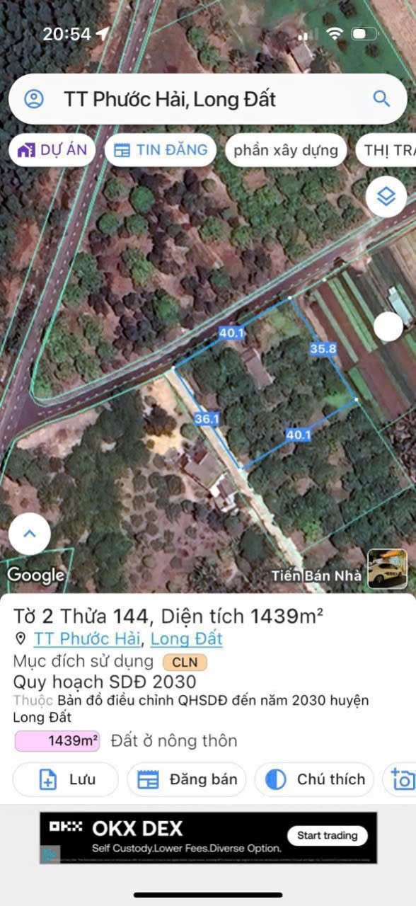 LÔ GÓC SIÊU ĐẸP – TRUNG TÂM THỊ TRẤN PHƯỚC HẢI CẮT LỖ CHỈ 4 TỶ CHO 1439M2