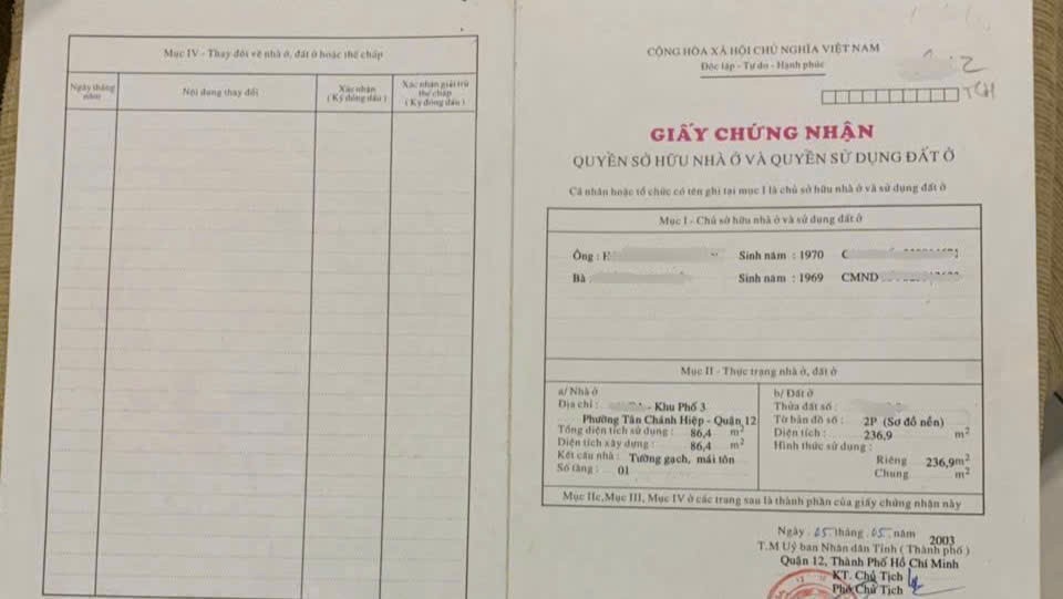 MT KHỦNG 9x26M – NGAY TRƯỜNG HỌC – KD ĐỈNH – TÂN CHÁNH HIỆP, Q12 CHỈ 12,99 TỶ TL 2