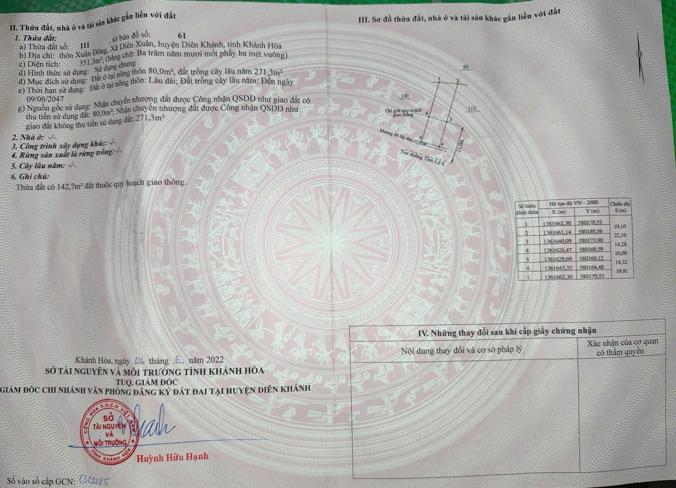 A-BÁN LÔ ĐẤT MẶT TIỀN TL8 XÃ DIÊN XUÂN CŨ (nay là Diên Lâm mới) 4