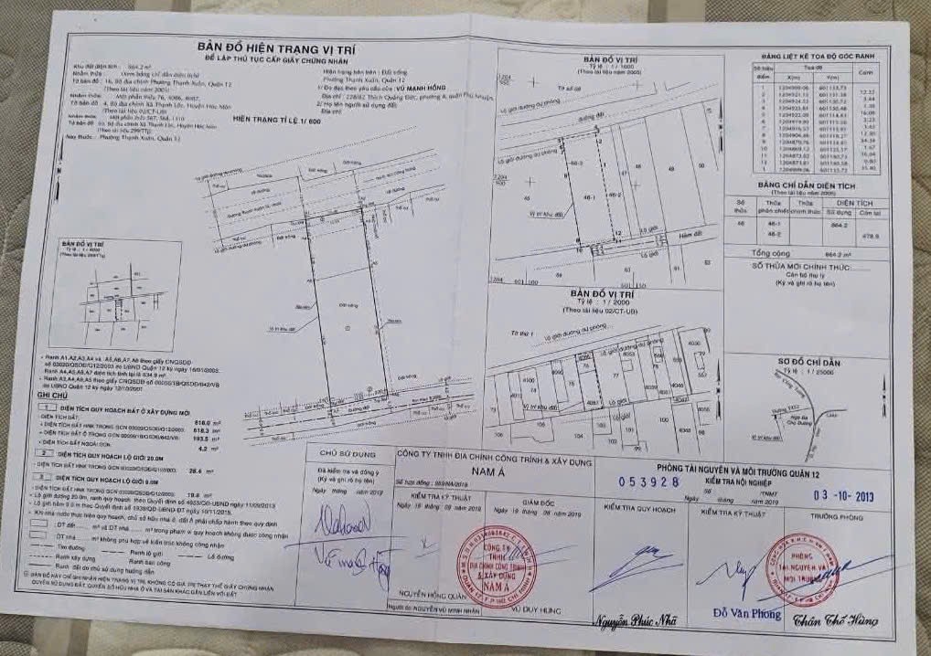 BÁN LÔ ĐẤT 2 MẶT TIỀN TRƯỚC SAU – THẠNH XUÂN 52 – Q.12 – NGANG KHỦNG 16M – CHỈ 25 TỶ