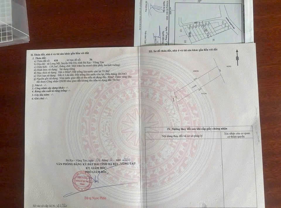 BÁN LỖ LÔ ĐẤT 850TR THỊ TRẤN PHƯỚC HẢI CÁCH BIỂN CHỈ 3KM 3