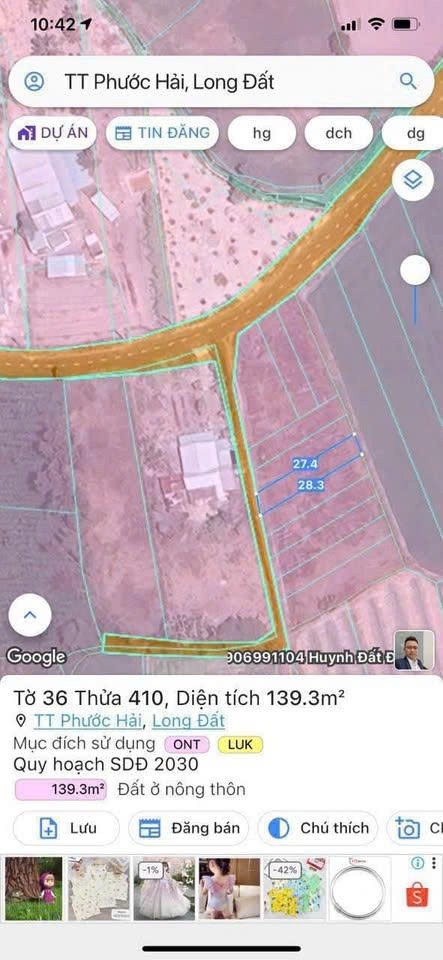 BÁN LỖ LÔ ĐẤT 850TR THỊ TRẤN PHƯỚC HẢI CÁCH BIỂN CHỈ 3KM 4