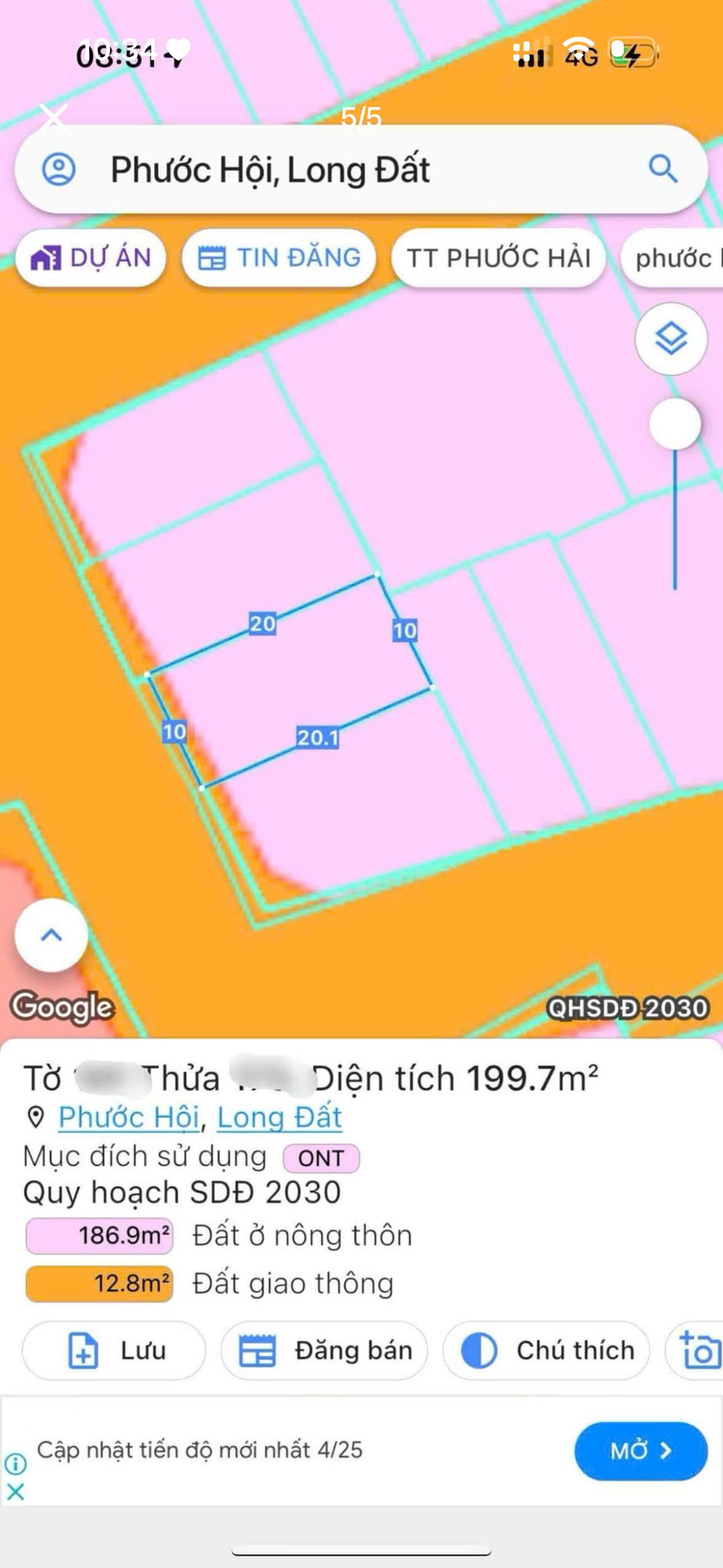 Cần bán Đất đường Võ Thị Sáu, Xã Phước Hội, Diện tích 327m², Giá Thương lượng 4