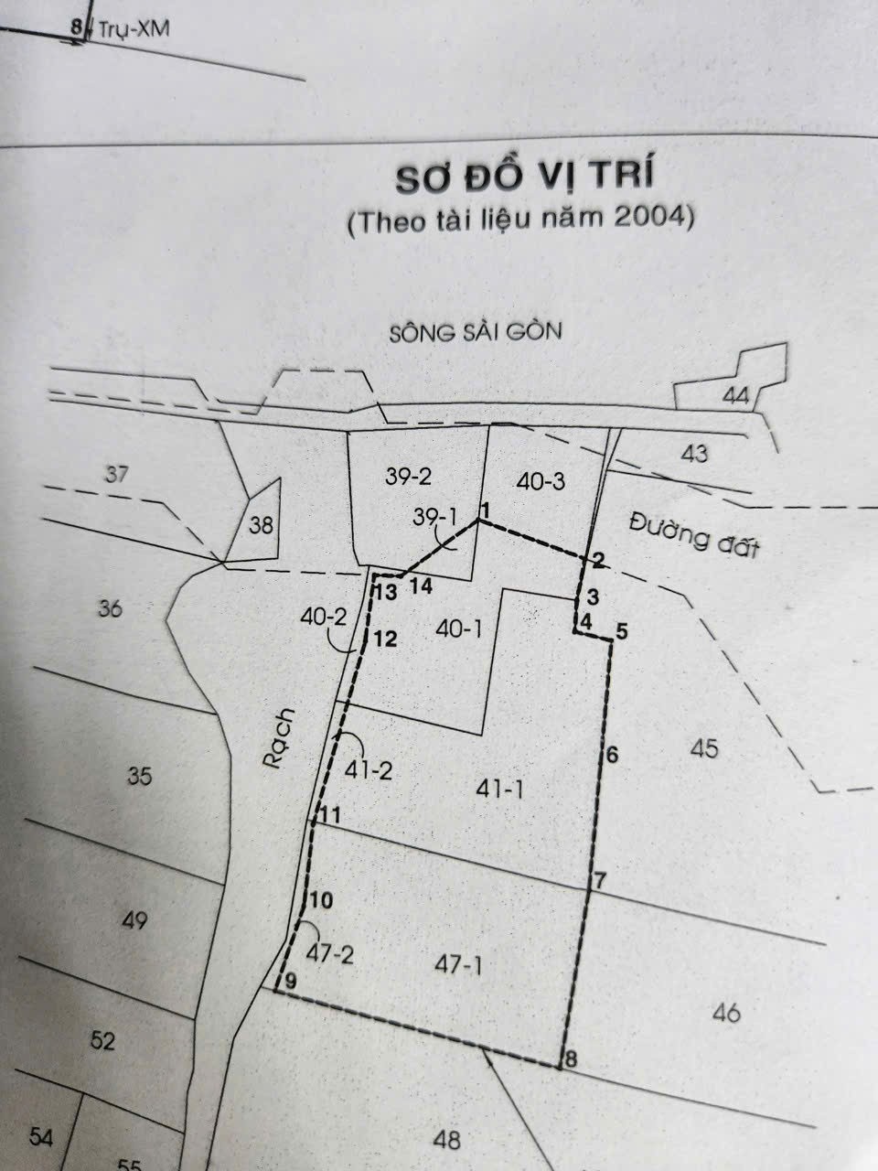 5153m2 đất ( có 300m2 thổ cư) mặt tiền sông Sài Gòn, xã Trung An, Củ Chi giá 33,5 tỷ 2