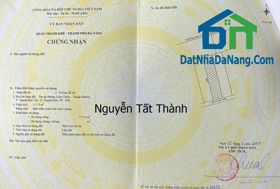 Cần bán Đất đường Nguyễn Tất Thành, Phường Thanh Khê Tây, Diện tích 234m², Giá 21 Tỷ 1