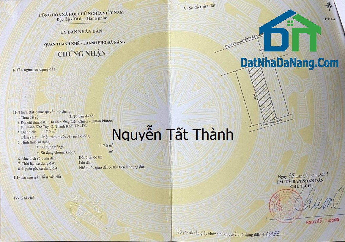 Cần bán Đất đường Nguyễn Tất Thành, Phường Thanh Khê Tây, Diện tích 234m², Giá 21 Tỷ 2