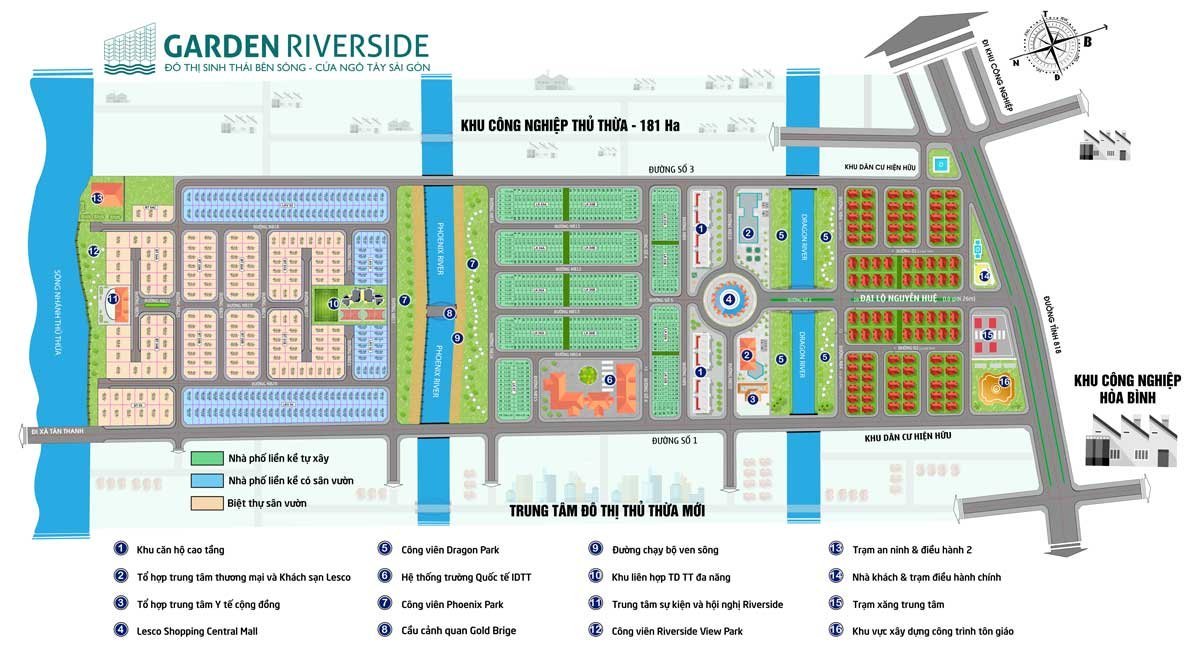 Khu nhà vườn ven sông - Garden Riverside đối diện trung tâm hành chính 3