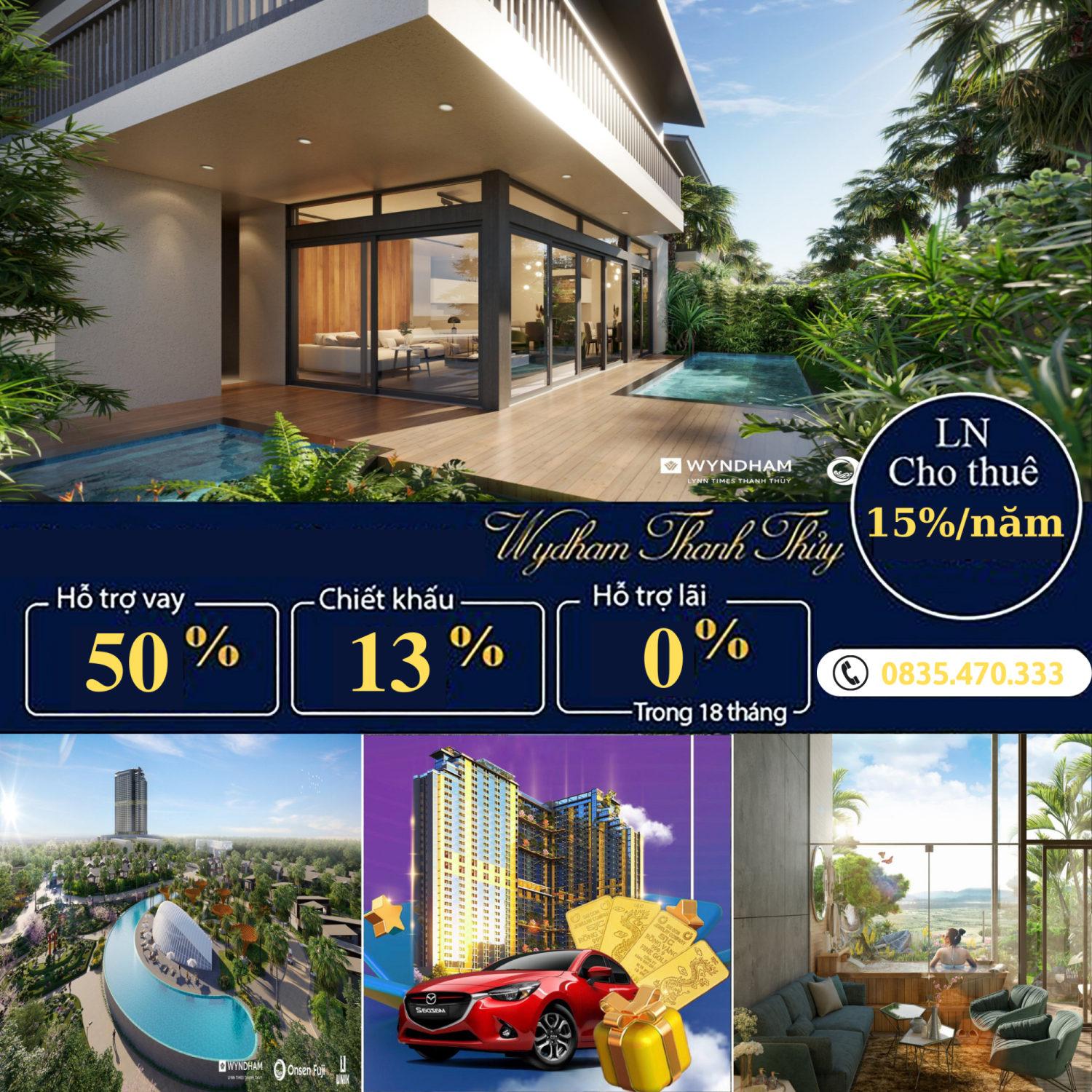 Cần bán Homestay - Khách Sạn dự án Wyndham Thanh Thủy Hotels & Resorts, Diện tích 33m², Giá 600 Triệu 1