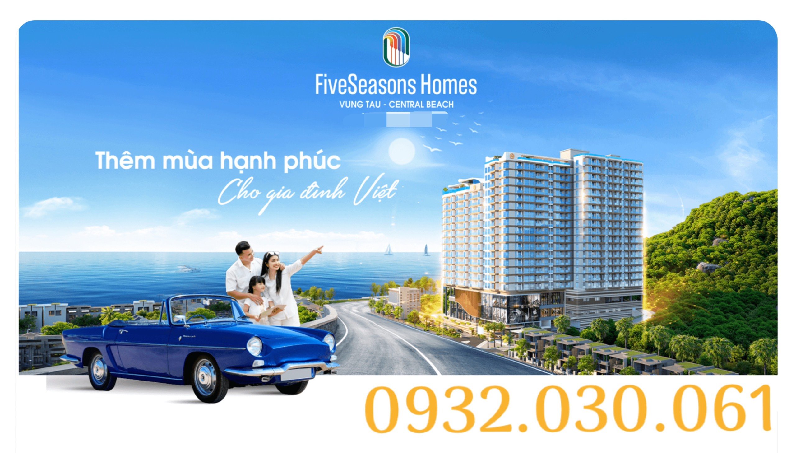 Five Seasons Homes 15% kí hợp đồng , 1.5%/tháng chỉ 300m tới biển Vũng Tàu 0932030061