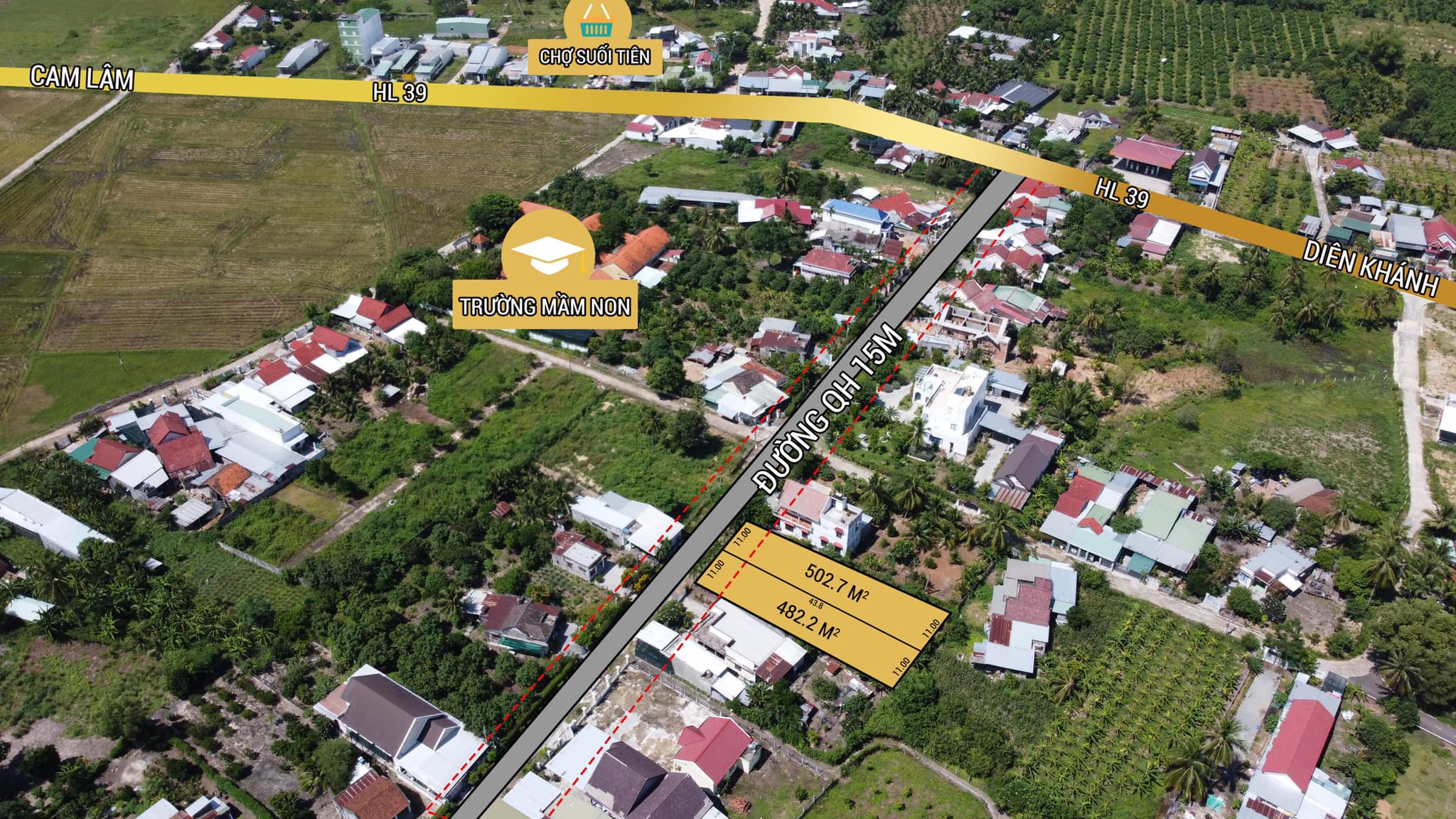 Cần bán Đất Xã Suối Tiên, Diên Khánh, Diện tích 482m², Giá 5,7 Triệu/m²