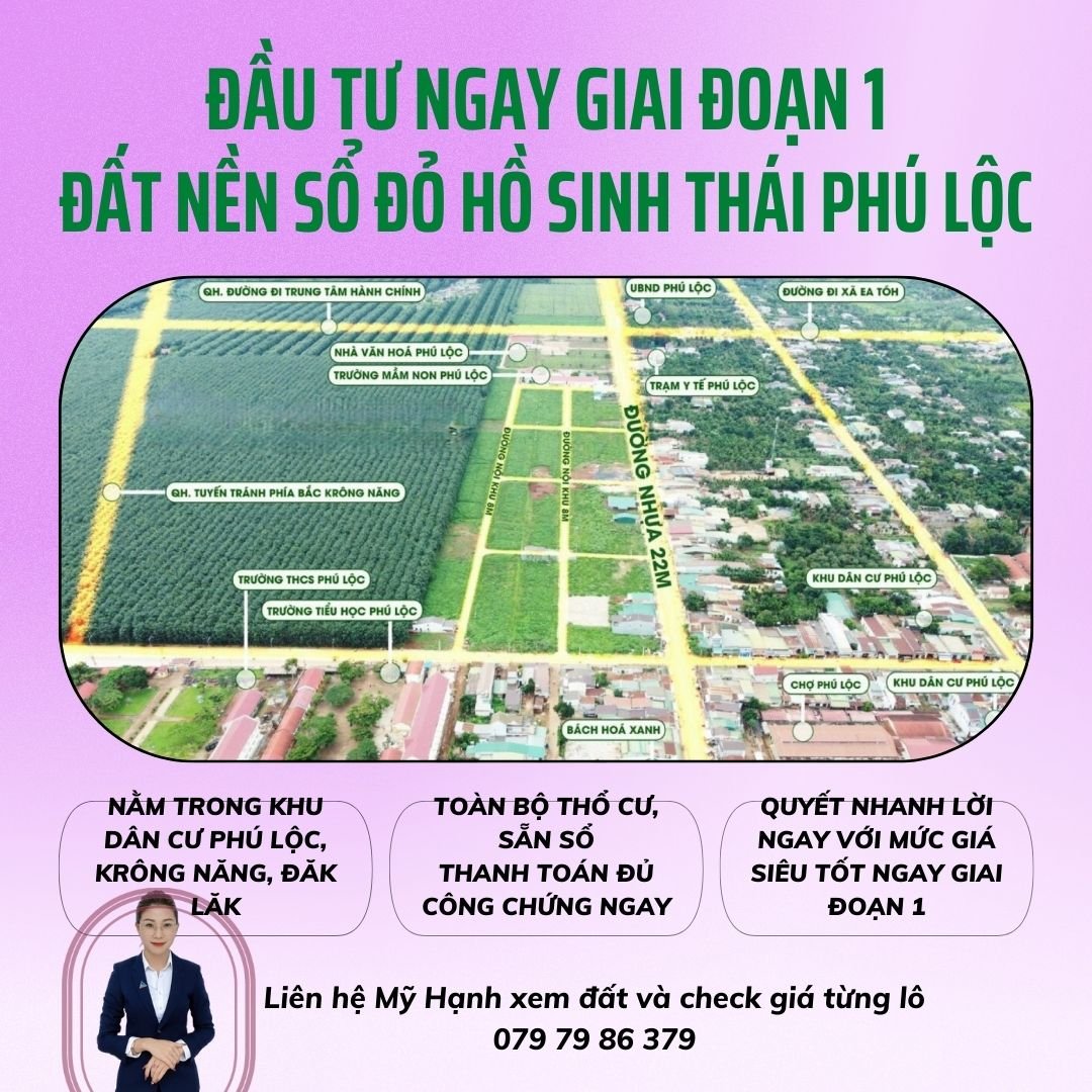 Bán đất KDC Phú Lộc, Krông Năng, Đăk Lăk, 900tr/132m2 thương lượng