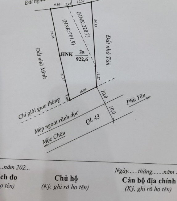 Cần bán Đất Xã Phiêng Luông, Mộc Châu, Diện tích 922m², Giá Thương lượng 3