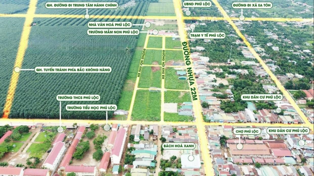 Bán lô đất KDC Phú Lộc, Krong Năng 132m2 đất nền sổ đỏ 4