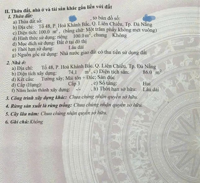 Bán nhà 2 tầng và dãy trọ K256 ÂU CƠ, Hoà Khánh Bắc 2