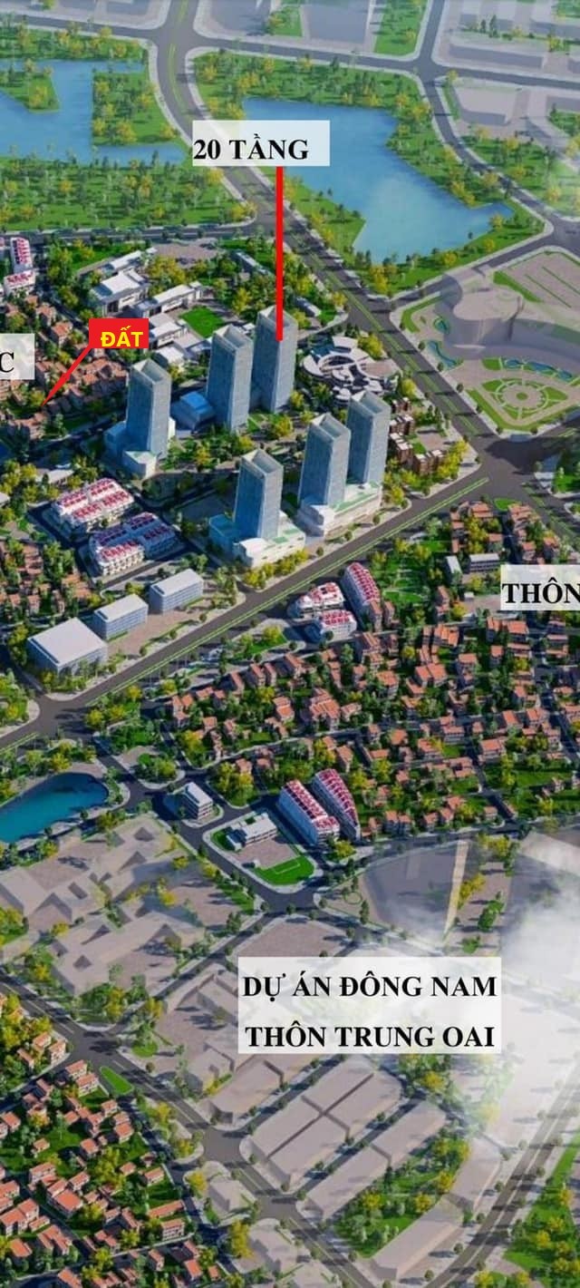 Bán Đất 74.5m2 lô góc Trung Oai Tiên Dương Đông Anh bìa làng view công viên