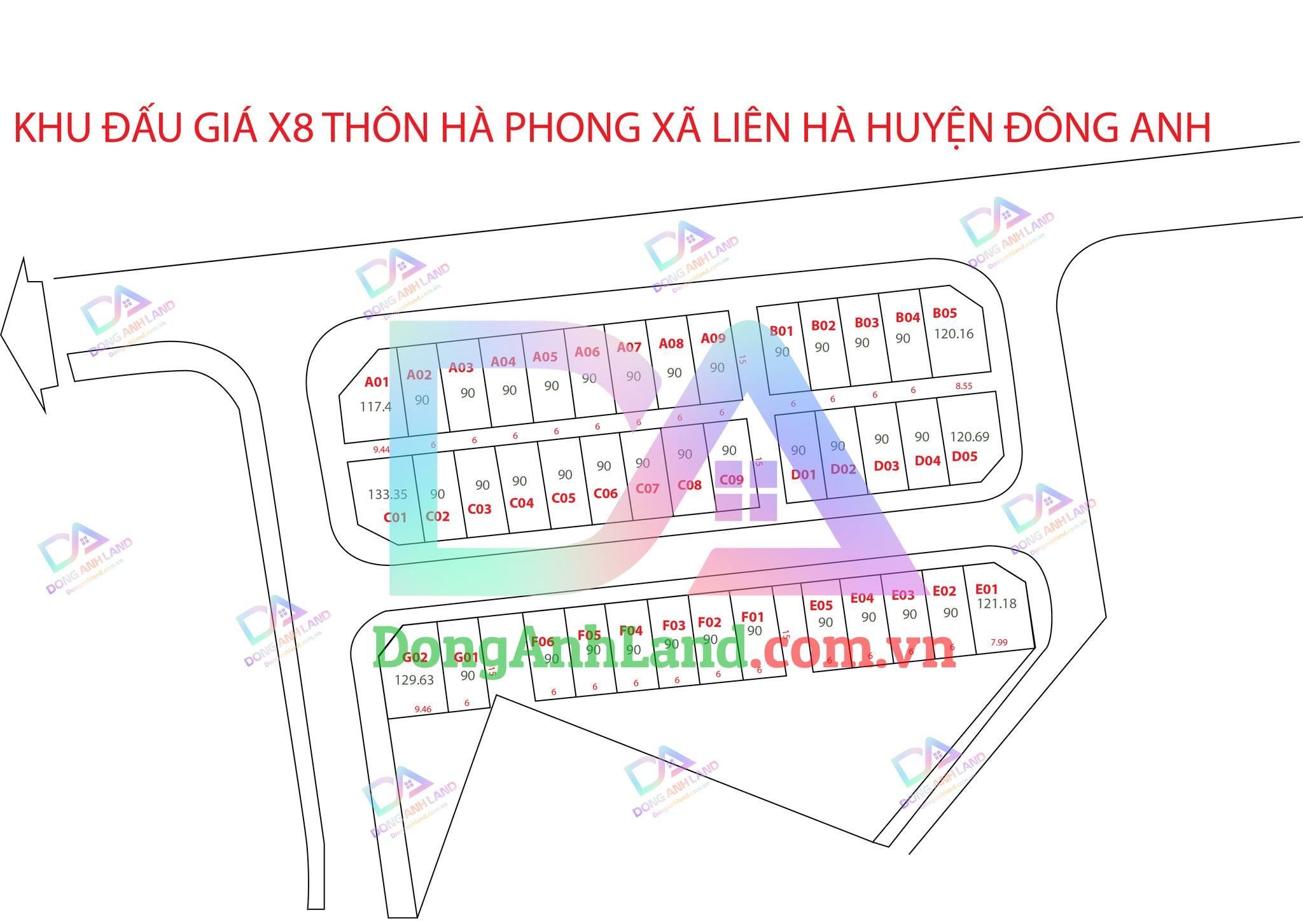 Đất đấu giá Hà Phong Liên Hà . Hai ô liền nhau mặt tiền 12m. Gía 2x tiểu học.