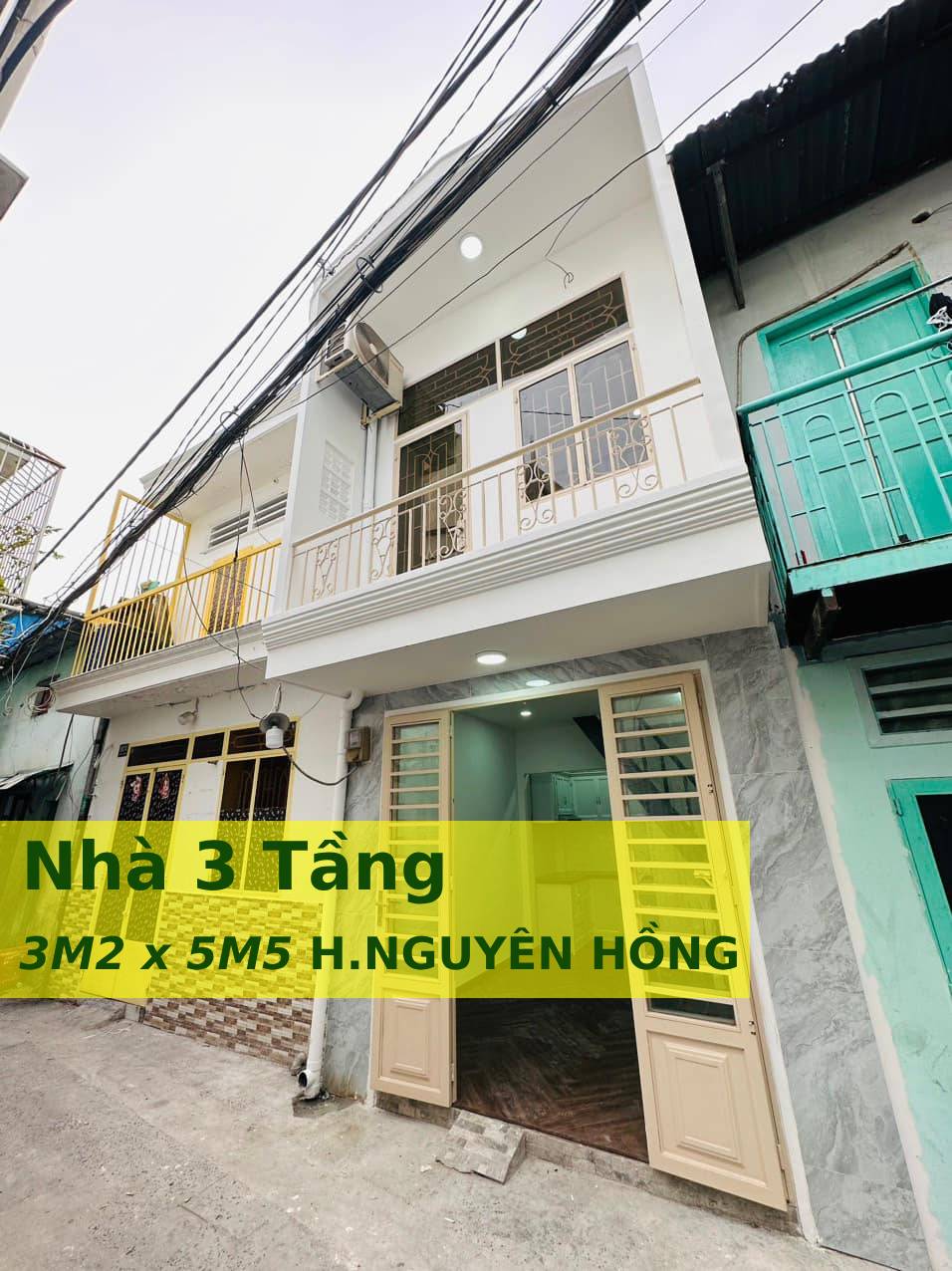 Nhà mới ở liền – Hẻm 1 sẹc -3 tầng 16m2 - Tặng nội thất – Nguyên Hồng Bình Thạnh