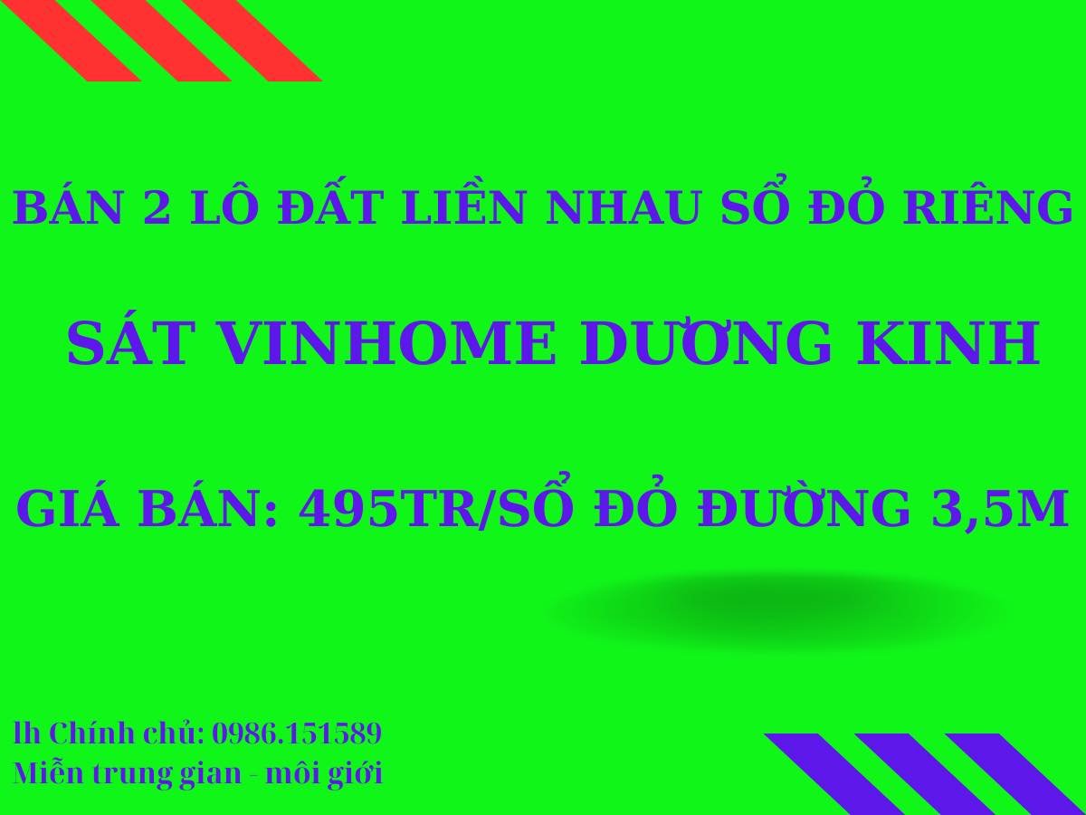 Bán đất mặt phố giá bình dân ngay trung tâm quận Dương kinh.sỏ đỏ mới cứng gần với đường cao tốc tại Hải Phòng 2