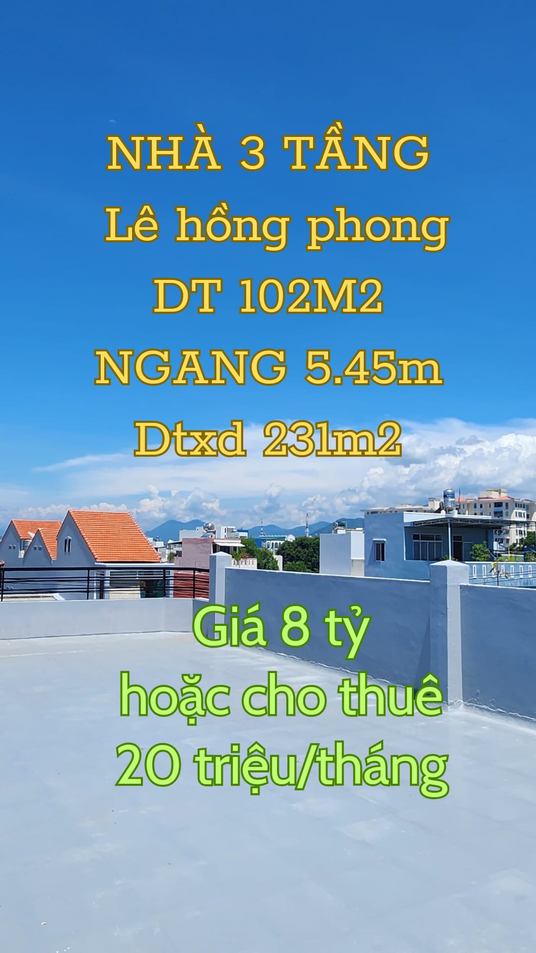 Nhà 3 tầng mặt tiền Lê hồng phong nha trang 102m2 có 4pn4wc