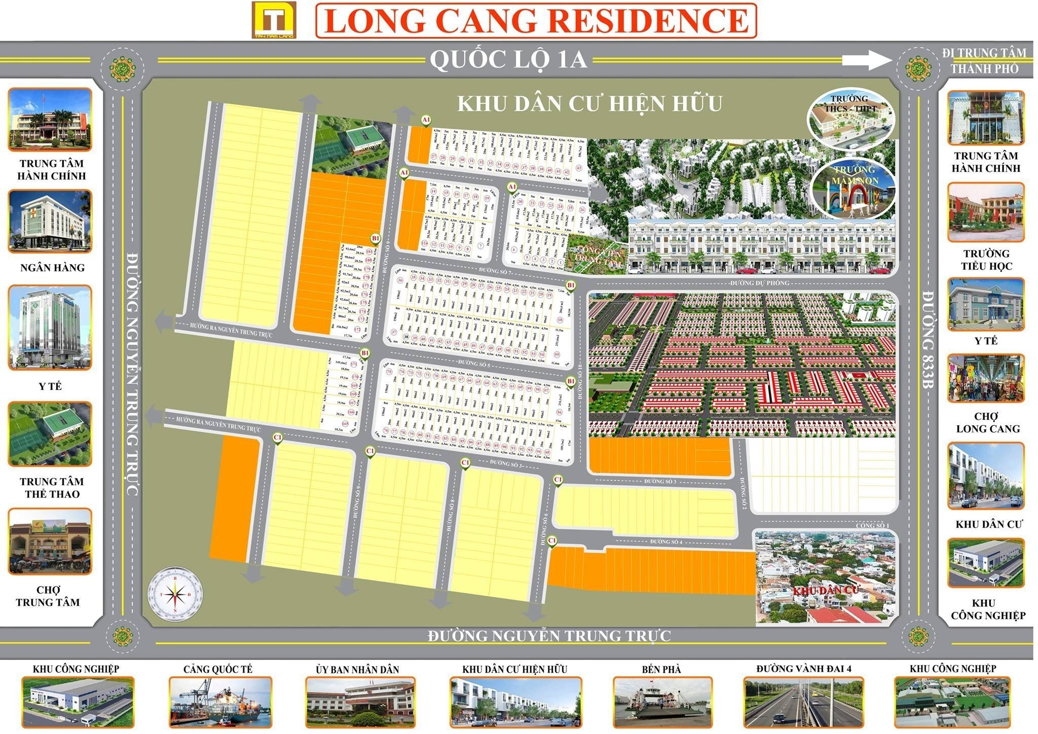 Cần bán Đất dự án Long Cang Residence, Diện tích 96m², Giá 1.4 Tỷ 6
