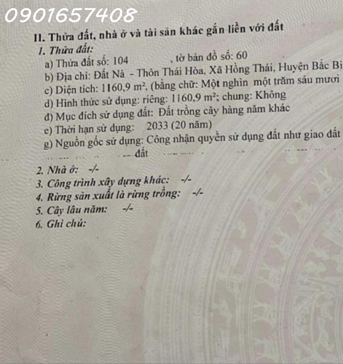 ĐẤT ĐẸP - GIÁ TỐT- CHÍNH CHỦ Cần Bán Lô Đất Vị Trí Đắc Địa Tại Xã Hồng Thái Huyện Bắc Bình 4