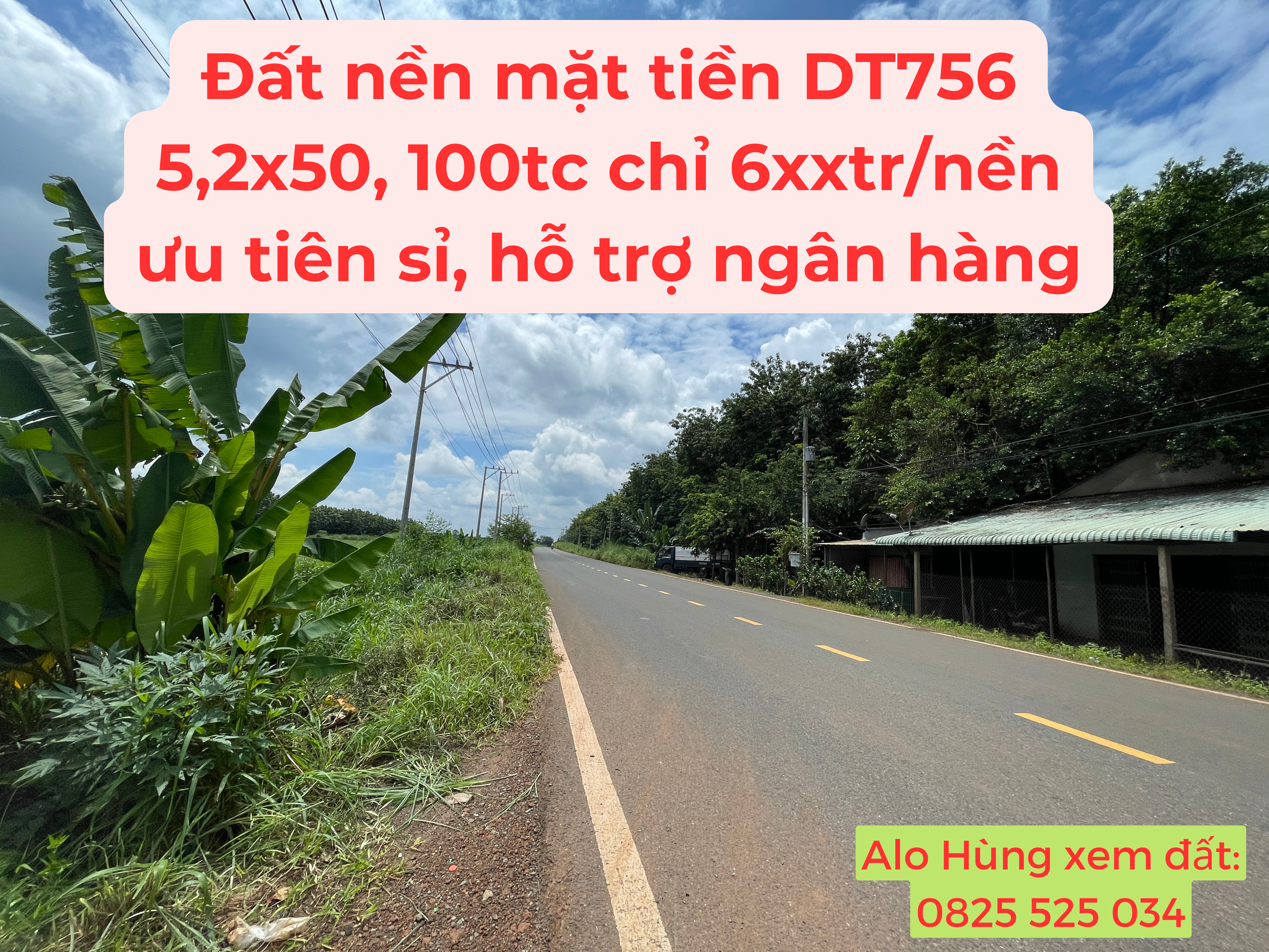 Đất sẵn sổ mặt tiền DT756 Chơn Thành chỉ từ 2tr/m2