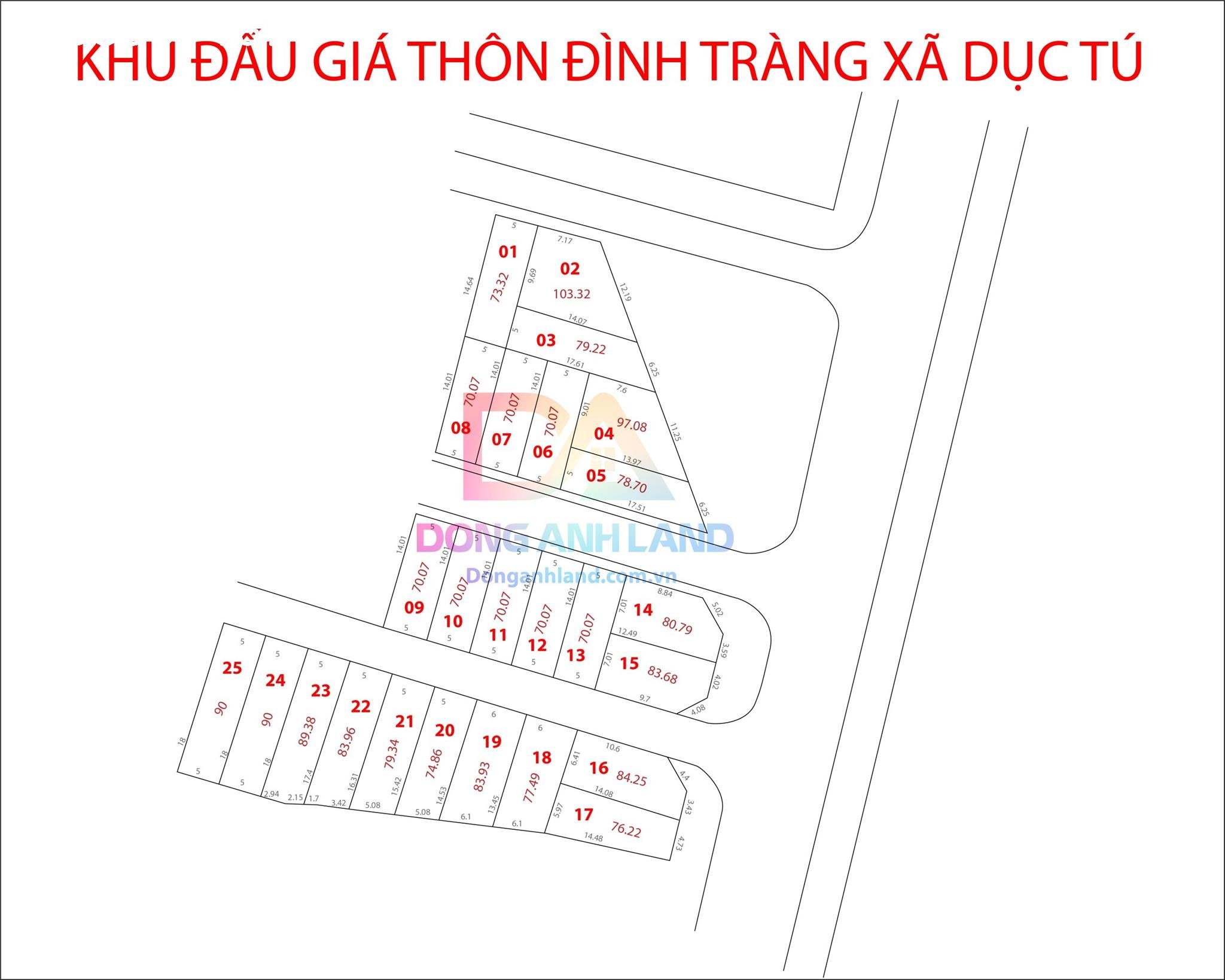 Bán đất đấu giá thôn Đình Tràng xã Dục Tú huyện Đông Anh mặt đường kinh doanh rộng 20m 1