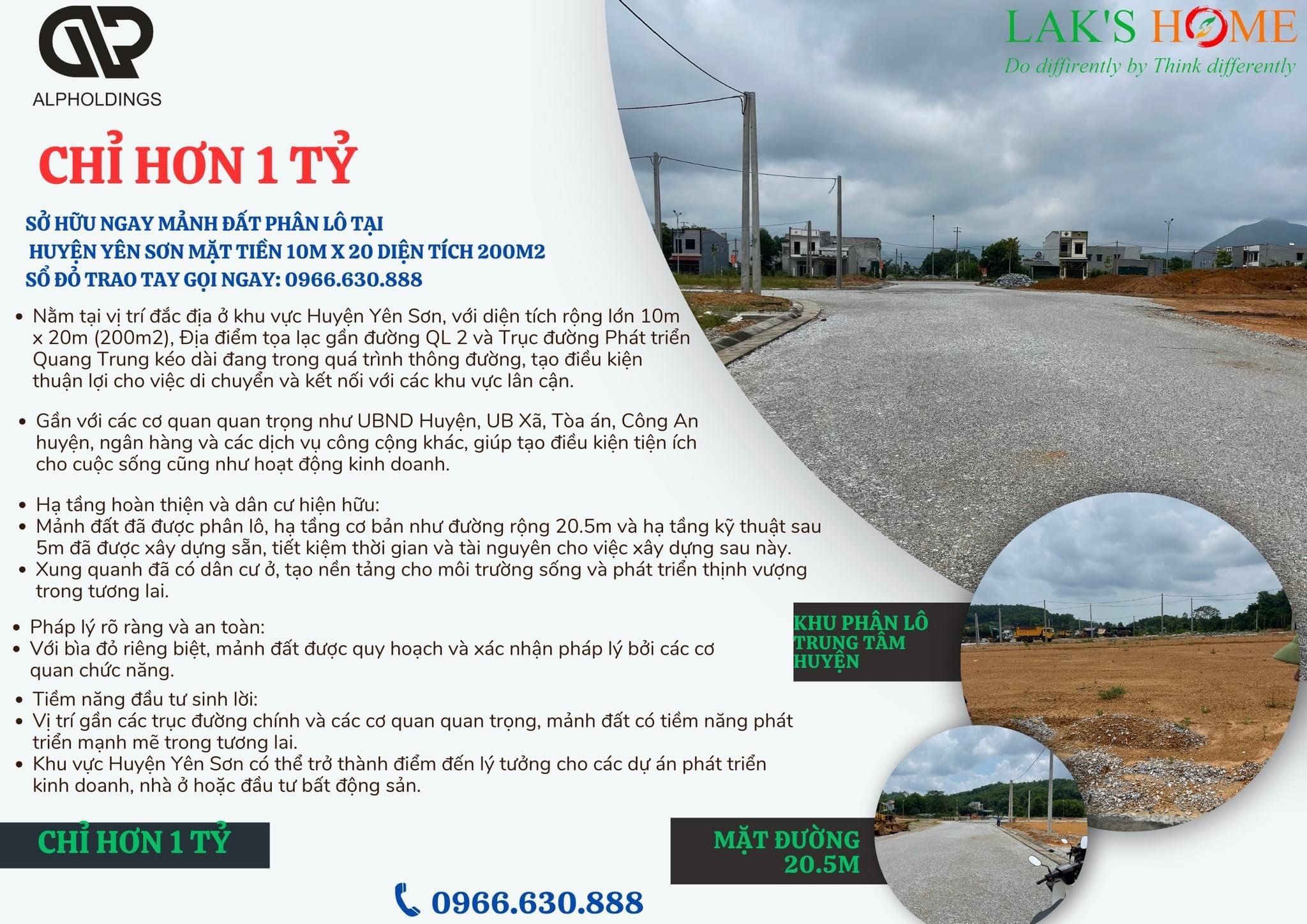 Đất Phân Lô Huyện Yên Sơn: Đối Diện Công Viên 200m2 MT 10m chỉ hơn 1 tỷ, Sở Hữu Ngay 1