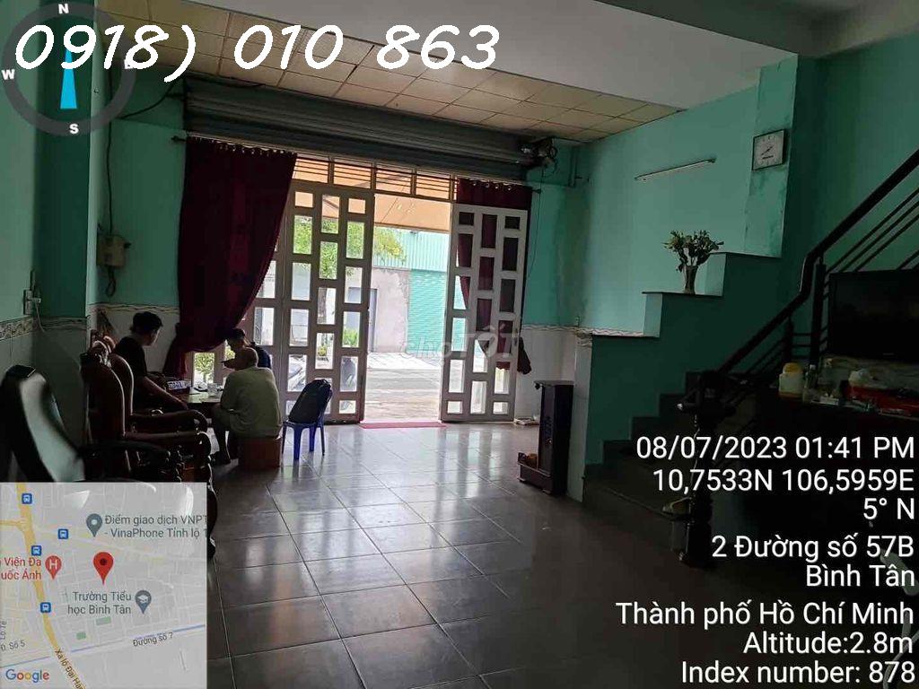 Cần bán nhà mặt tiền - 144m2 - Đường 57B, Phường Tân Tạo, Bình Tân, HCM.
