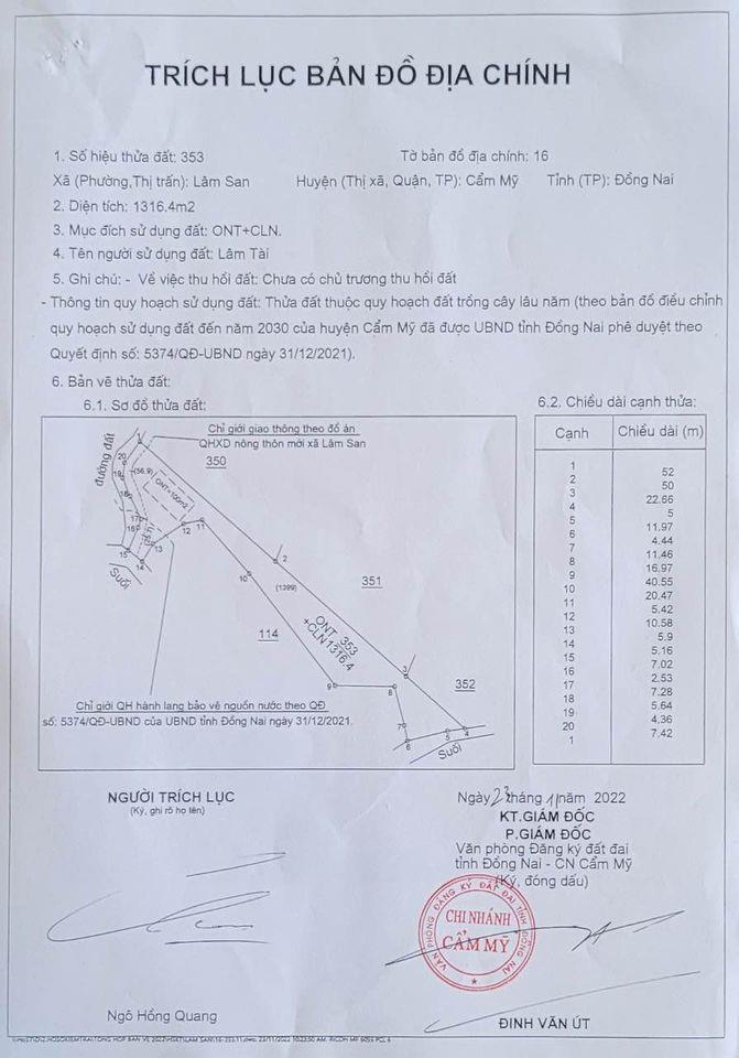 ĐẤT ĐẸP - GIÁ TỐT - Cần Bán Lô Đất Vị Trí Đắc Địa Tại Xã Lâm San, Huyện Cẩm Mỹ, Tỉnh Đồng Nai 3