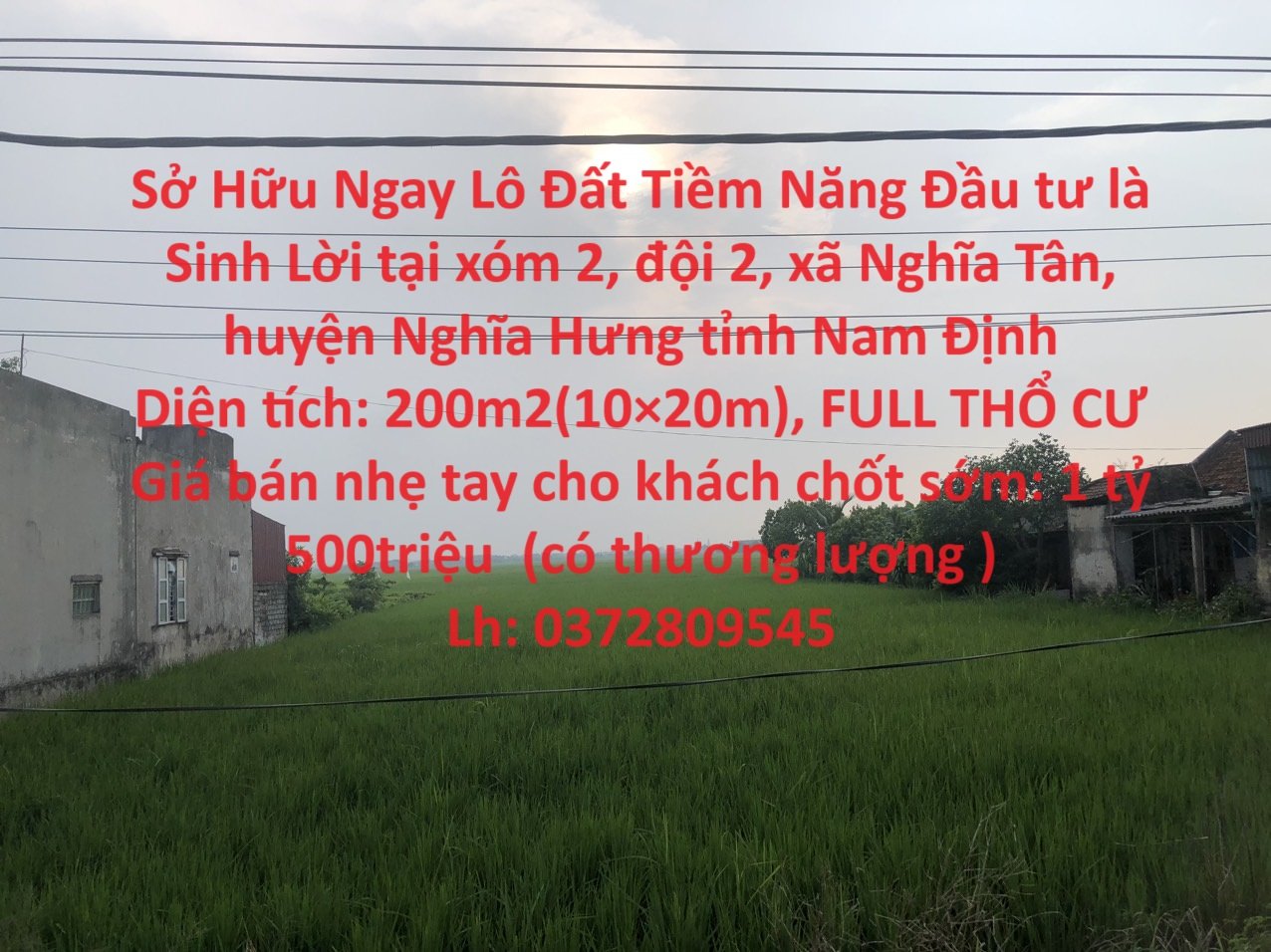 Sở Hữu Ngay Lô Đất Tiềm Năng Đầu tư là Sinh Lời tại huyện Nghĩa Hưng tỉnh Nam Định 1