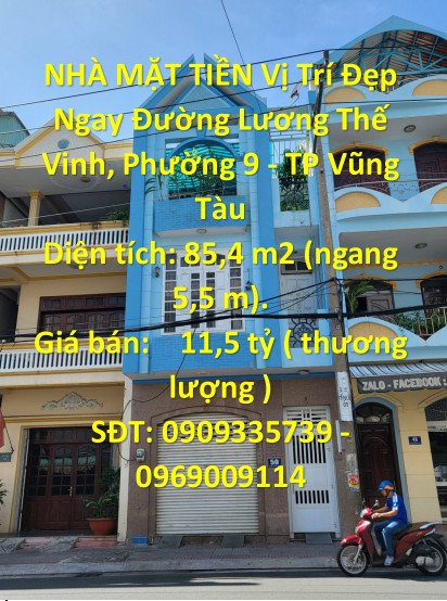 NHÀ MẶT TIỀN Vị Trí Đẹp Ngay Đường Lương Thế Vinh, Phường 9 - TP Vũng Tàu