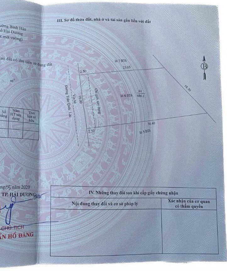 Bán đất mặt phố Trần Quốc Lặc, ph Quang Trung, TP HD, 486m2, mt 16m, gần hồ Hòa Bình 4