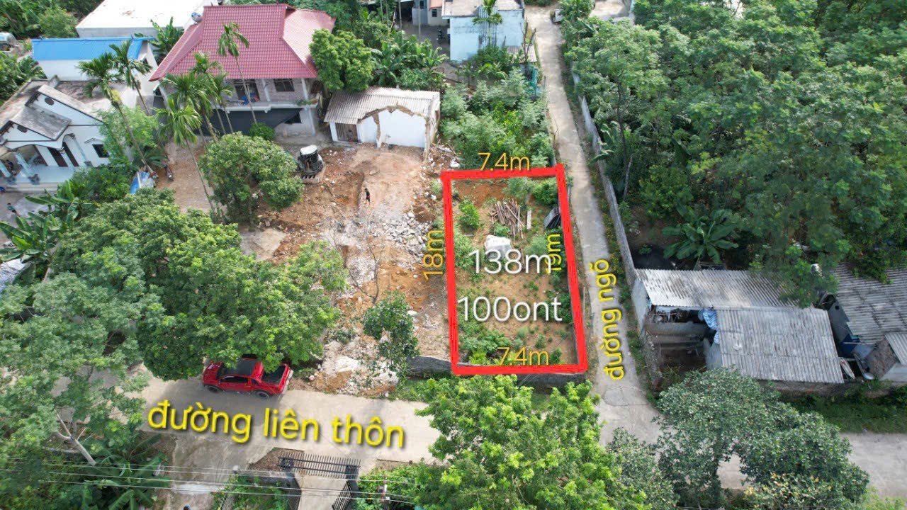 BÁN GẤP LÔ ĐẤT 2 MẶT TIỀN LƯNG TỰA NÚI CÓ DT 138m2 (100m2 ONT) GIÁ CHỈ VÀI TRĂM TRIỆU 1