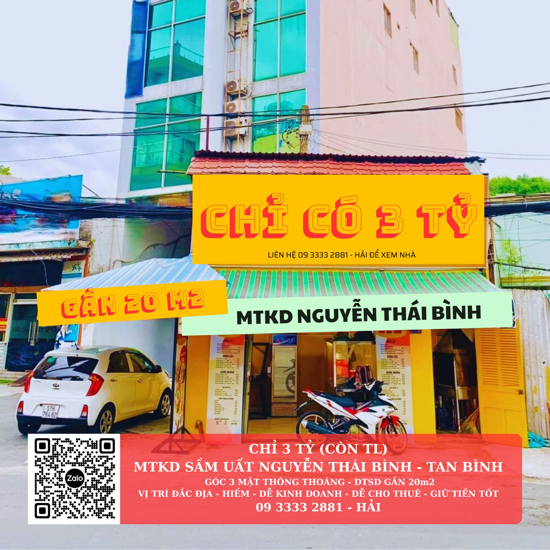 NHÀ 2 MTKD NGAY CỘNG HOÀ - HOÀNG VĂN THỤ  CHỈ 3 TỶ CÒN TL MẶT TIỀN 5.5M