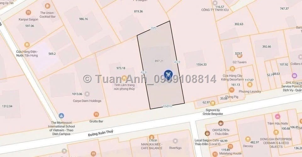 Bán Siêu Phẩm VILLA mặt tiền Xuân Thủy, Thảo Điền, Q.2. DT: 897m2, Sổ Đỏ. Giá: 405 tỷ. LH: 2