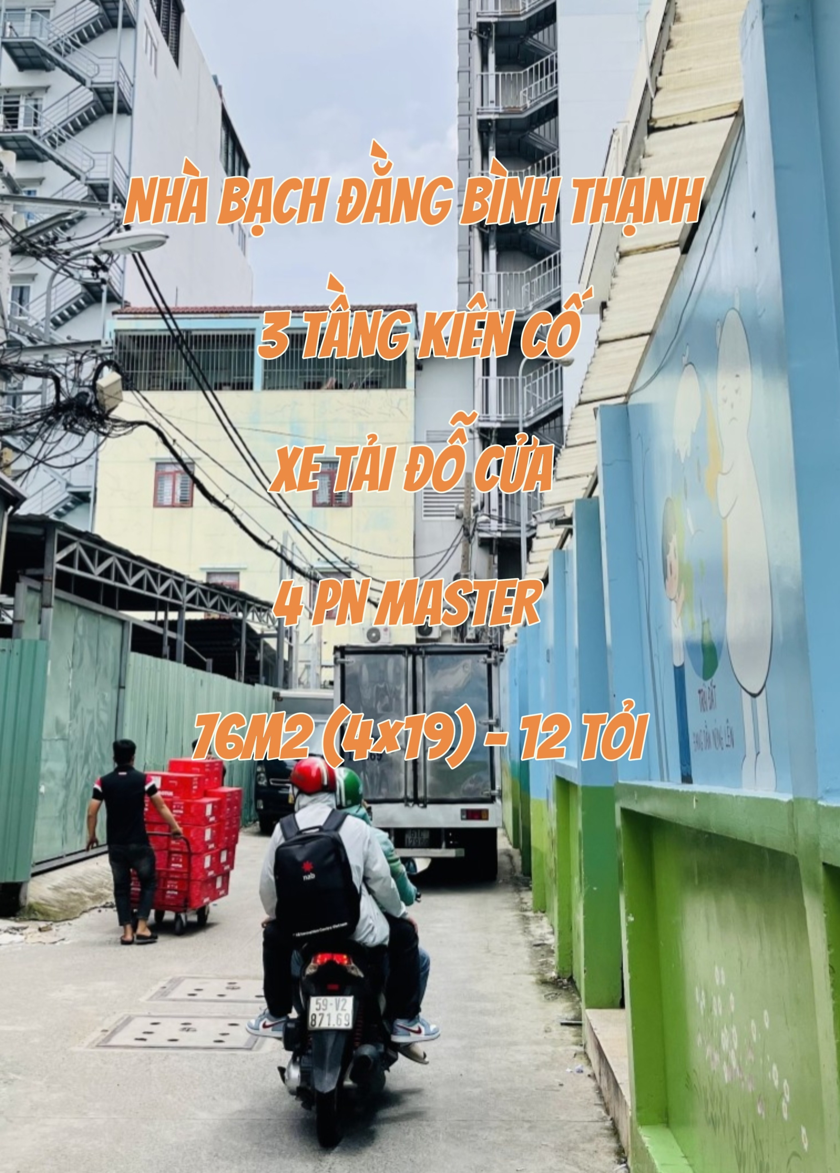NHÀ BẠCH ĐẰNG 3 TẦNG KIÊN CỐ - XE TẢI ĐỖ CỬA - 4PN RỘNG - 76M2 (4×19) - 12 TỶ
