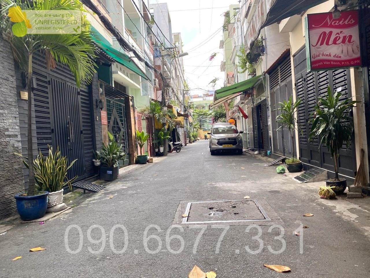 PHÚ NHUẬN - HẺM NHỰA 6M XE HƠI TRÁNH THÔNG HUỲNH VĂN BÁNH TRƯỜNG SA - NGANG GẦN 5M VUÔNG VỨC 4