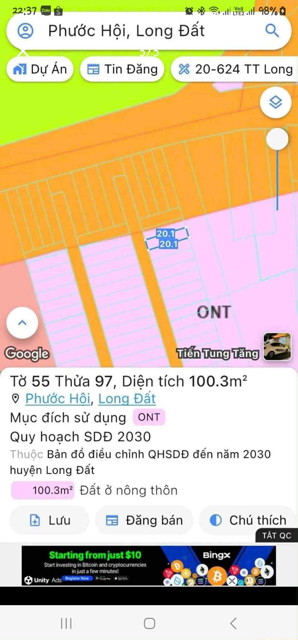 Cần bán Đất đường Võ Văn Kiệt, Xã Lộc An, Diện tích 100m², Giá 1 Tỷ